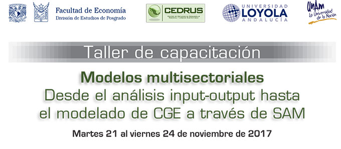 Taller de capacitación: Modelos multisectoriales: desde el análisis input-output hasta el modelado de CGE a través de SAM