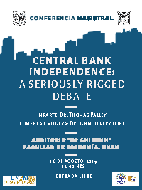 Cartel de la Conferencia Magistral del Dr. Thomas Palley 