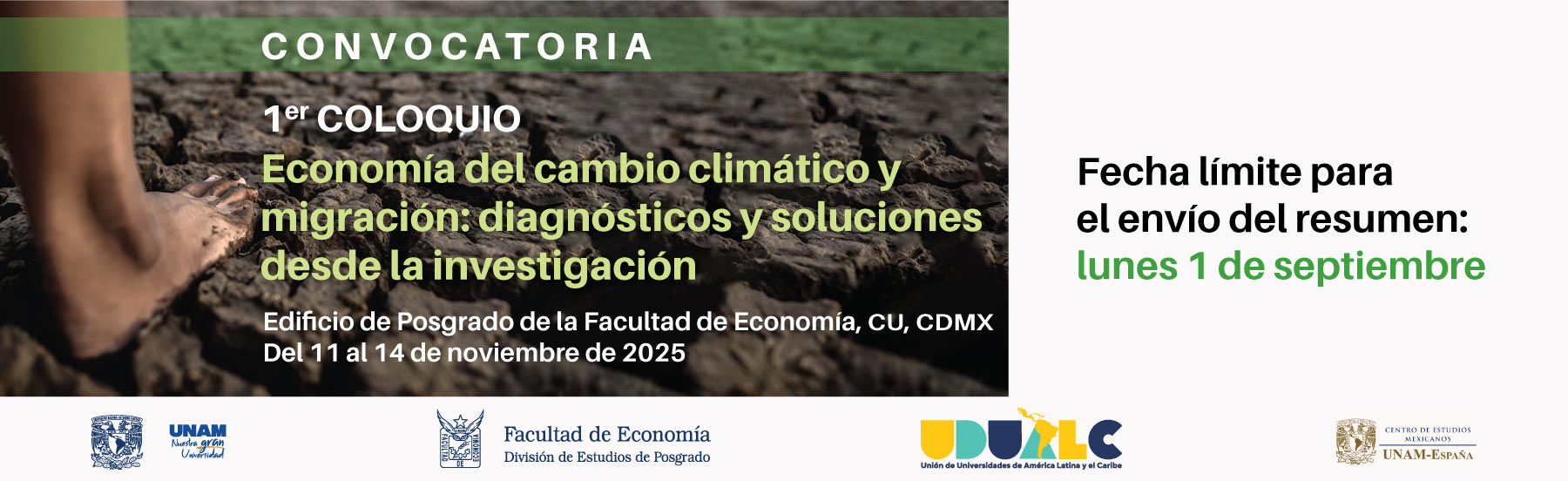 Convocatoria del 1er Coloquio: Economía del cambio climático y migración: diagnósticos y soluciones desde la investigación