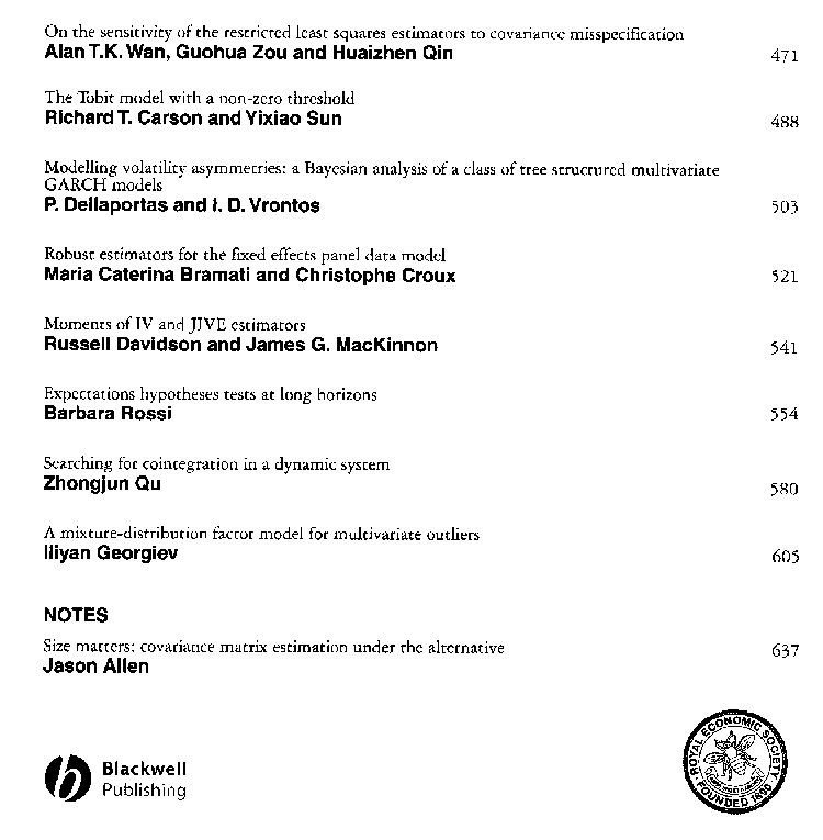 The  Econometrics Journal 