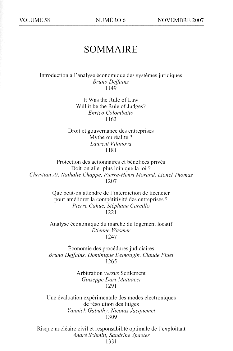 Revue economique 