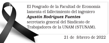 Falleció el ingeniero Agustín Rodríguez Fuentes, secretario general del Sindicato de Trabajadores de la UNAM, el 21 de febrero de 2022.