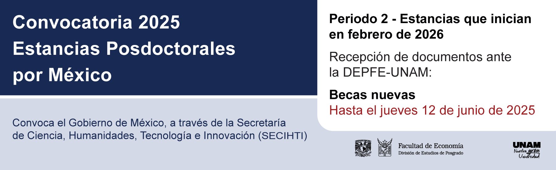Convocatoria 2025 de las Estancias Posdoctorales por México