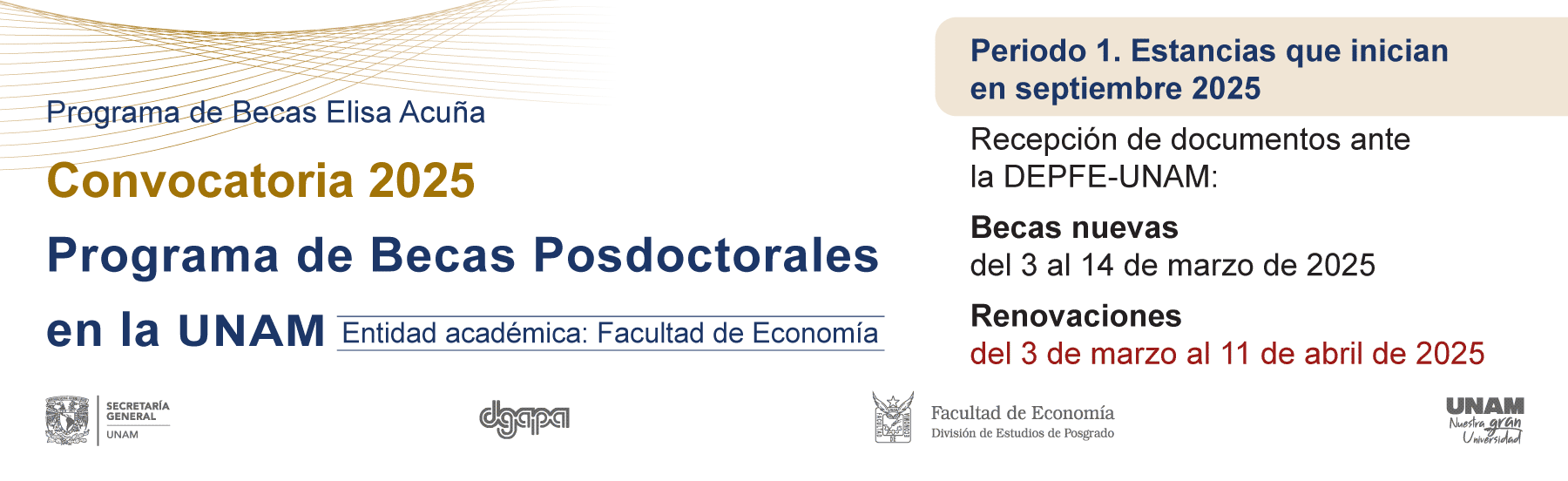 Convocatoria 2025 del Programa de Becas Posdoctorales en la UNAM